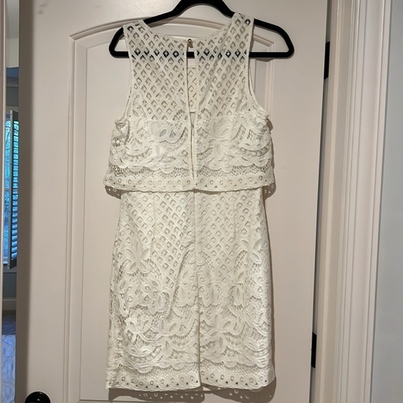 Guess White Lace Sleeveless Dress. Lined. Zipper Back. Size 10 - Picture 4 of 9
